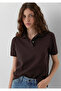 Logo Printed Brown Polo T-Shirt Regular Fit / Normal Cut 1614192-70240