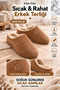Embroidered Velvet Men's Closed Front Winter Slippers Daily Indoor Slippers Dowry Bohça