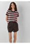 Burgundy Striped T-Shirt Regular Fit / Normal Cut 1614188-87982 - 2