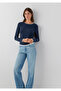 Double Layer Look Navy Blue T-Shirt Slim Fit / Narrow Cut 1614184-90372