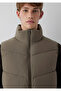 Water Repellent Stand Collar Brown Inflatable Vest Loose Fit / Comfortable Cut 0110854-70376 - 6