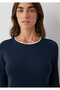 Double Layer Look Navy Blue T-Shirt Slim Fit / Narrow Cut 1614184-90372 - 6