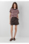 Burgundy Striped T-Shirt Regular Fit / Normal Cut 1614188-87982 - 3