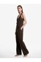 V-Neck Viscose Blend Sleeveless Blouse with Metal Accessories - 2