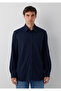 Navy Blue Knitted Shirt Regular Fit / Normal Cut 0212114-80872 - 3
