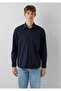 Navy Blue Shirt with Pockets Loose Fit / Relaxed Comfortable Cut 0212126-91564 - 3