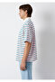 Green Striped Light Pink Polo T-Shirt Relaxed Fit / Comfortable Cut 0613325-70990 - 4