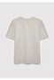 Logo Printed Gray T-Shirt Loose Fit / Comfortable Loose Cut 6610500-90782 - 3
