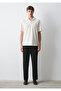 Linen Blend Ecru Polo T-Shirt Loose Fit / Relaxed Comfortable Cut 0613341-80194 - 4