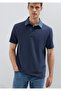 Denim Collar Detailed Navy Blue Polo T-Shirt Regular Fit / Normal Cut 0613659-70490 - 2