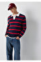 Striped Navy Blue Knitwear Polo 0710440-90367
