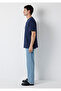 Navy Blue T-Shirt Loose Fit / Comfortable Loose Cut 0613510-70490 - 4