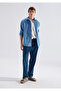 Andros Edition Indigo Blue Linen Blend Jean Trousers 0021045-A3880 - 2