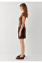 Striped Brown T-Shirt Fitted / Bodycon Cut 1614291-91705 - 5