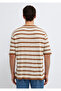 Linen Blended Striped Beige Knitwear 0710415-70227 - 6