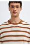 Linen Blended Striped Beige Knitwear 0710415-70227 - 7