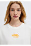 Back Printed Ecru T-Shirt Loose Fit / Comfortable Loose Cut 1613915-70057 - 7