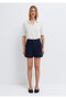Pile Detailed Navy Blue Shorts 1410262-91598 - 3