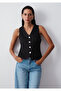 Black Linen Vest Slim Fit / Narrow Cut 1110843-900 - 2