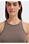 Halter Neck Brown Tank Top Fitted / Bodycon Cut 1613912-88533 - 7