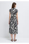 Lace-Up Printed Black Dress 1310871-91528 - 6