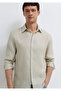 Beige Linen Shirt Slim Fit / Narrow Cut 0211466-70134 - 2