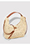 Seal Logo Detailed Straw Crossbody Bag 1913794-70072 - 2