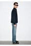 Navy Blue (Tencel) ™ ) Blended Shirt Loose Fit / Relaxed Comfortable Cut 0211876-83699 - 7
