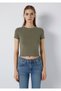 Green Basic Crop T-Shirt Crop / Short Cut 1600814-86961 - 4