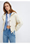 Hooded Waist Detailed Ecru Short Jacket Oversize / Wide Cut 1110756-70065 - 2