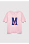 M Logo Printed Pink T-Shirt Loose Fit / Comfortable Loose Cut 7610390-71007 - 2