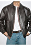 Brown Faux Leather Jacket Loose Fit / Relaxed Fit 0110796-70219 - 4