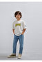 Children's M6610420-70057 Batman Printed T-Shirt Off-White Cobalt - 3