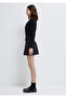 Black Short Skirt with Slit Detail 1410249-900 - 5