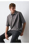 Anthracite Polo T-Shirt Loose Fit / Comfortable Fit 0613344-90721 - 3