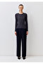 Wool Blend Button Detail Anthracite Long Sleeve T-Shirt Slim Fit / Narrow Cut 1613582-80932 - 2