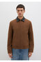 Collar Detailed Brown Faux Suede Jacket Regular Fit / Regular Cut 0110638-70378 - 5