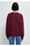 Crew Neck Claret Red Basic Sweatshirt 1610198-70415 - 5
