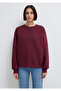 Crew Neck Claret Red Basic Sweatshirt 1610198-70415 - 3
