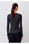 Wool Blend Button Detail Anthracite Long Sleeve T-Shirt Slim Fit / Narrow Cut 1613582-80932 - 3