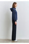 Piping Detailed Hooded Navy Blue Sweatshirt 1S10362-87518 - 5