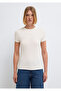 Ecru Basic T-Shirt Fitted / Fitted Cut 1613081 -70057 - 3