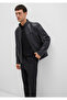 Stand Collar Black Faux Leather Jacket Slim Fit / Slim Fit 0110634-71379 - 2