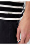 Black Ecru Striped Black T-Shirt Loose Fit / Relaxed Fit 0612860-70057 - 7