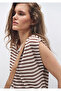 Brown Striped Ecru T-Shirt Regular Fit / Normal Cut 1613129-90439 - 5