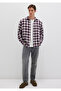 Checkered Purple Shirt Loose Fit / Relaxed Fit 0211646-90857 - 2