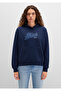 Logo Printed Hooded Navy Blue Sweatshirt 1S10420-82318 - 5