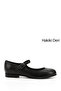 Women's Black Ankle Strap Genuine Leather Ballerinas