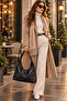 Original Women's New Season Luxury Soft Leather Large Volume Hobo Trend Zippered Lined Inner Pocket Office College Daily Shopper Non-Slip Shoulder Bag with Comfortable Thick Strap - 48X38Cm - 8