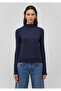 Textured Navy Blue T-Shirt Slim Fit / Slim Fit 1612026 -82183 - 3